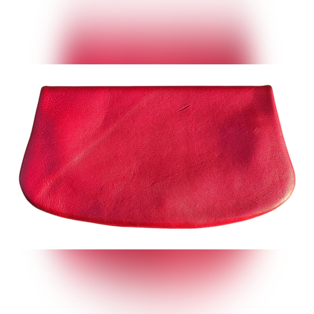 Vintage Small Leather Red Bag Kiss Lock Clasp - Picture 2 of 13